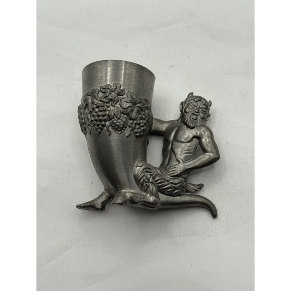 Vintage Antique Rare‎ Shot Glass Cup Mythological God Faun BNF-ZINN Germany Used